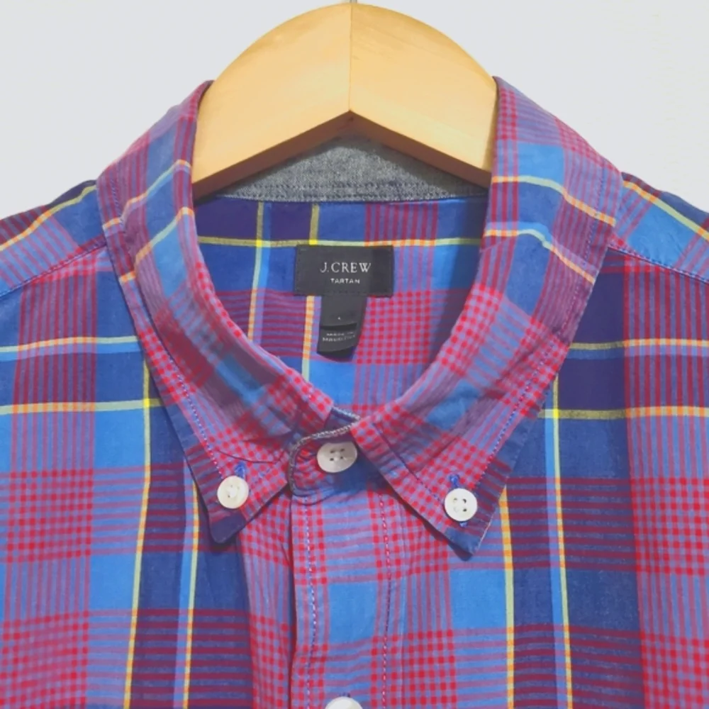 J. Crew Tartan Plaid Longsleeve Button Down Shirt Cotton Men's Large